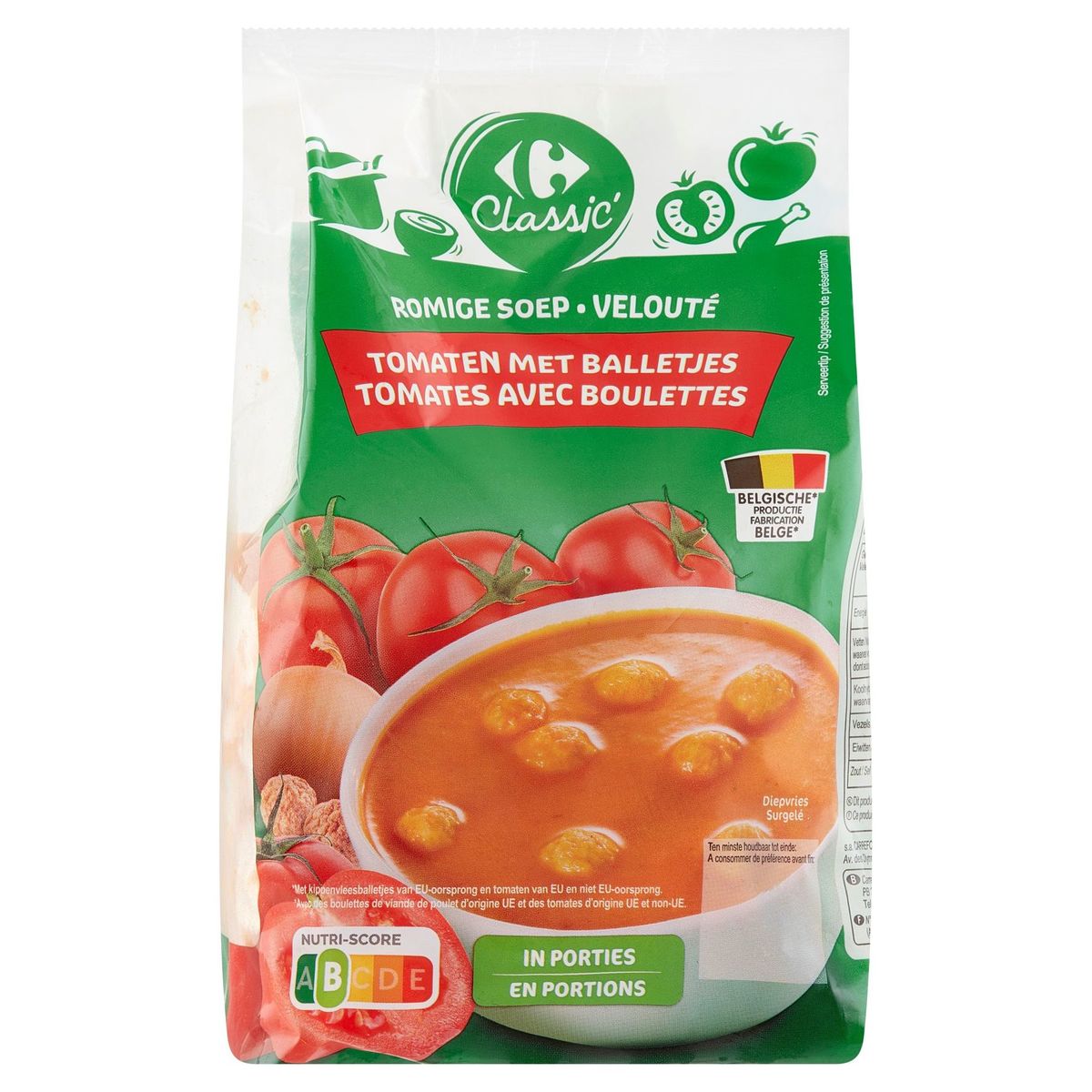 Carrefour Classic' Romige Soep Tomaten met Balletjes 600 g