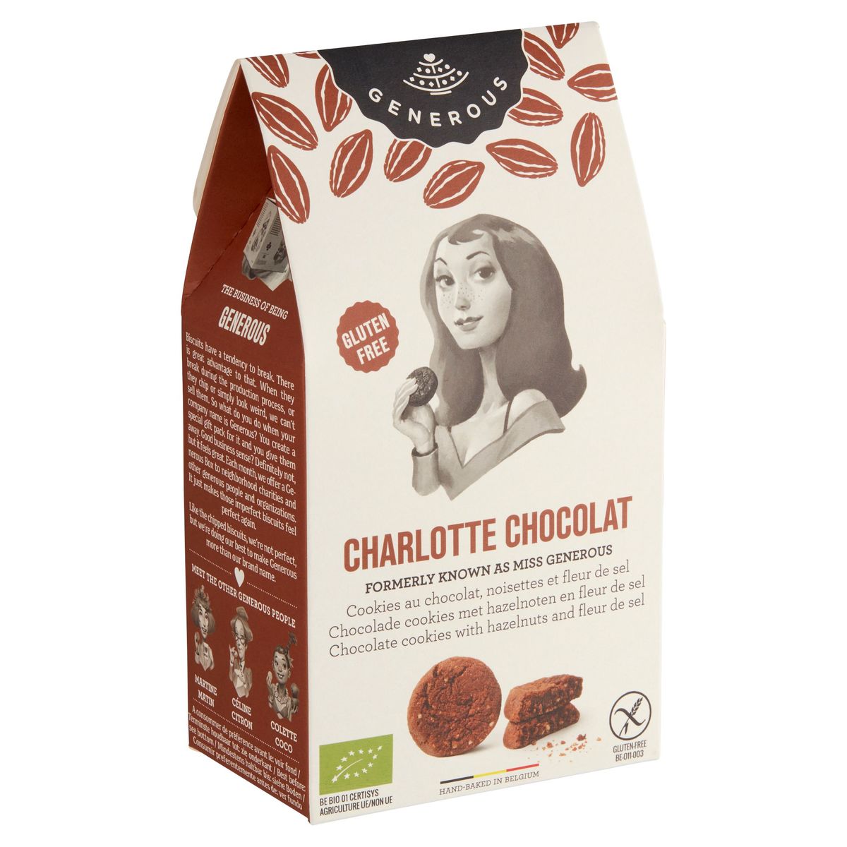 Generous Charlotte Chocolat Cookies Noisettes et Fleur de Sel 120 g