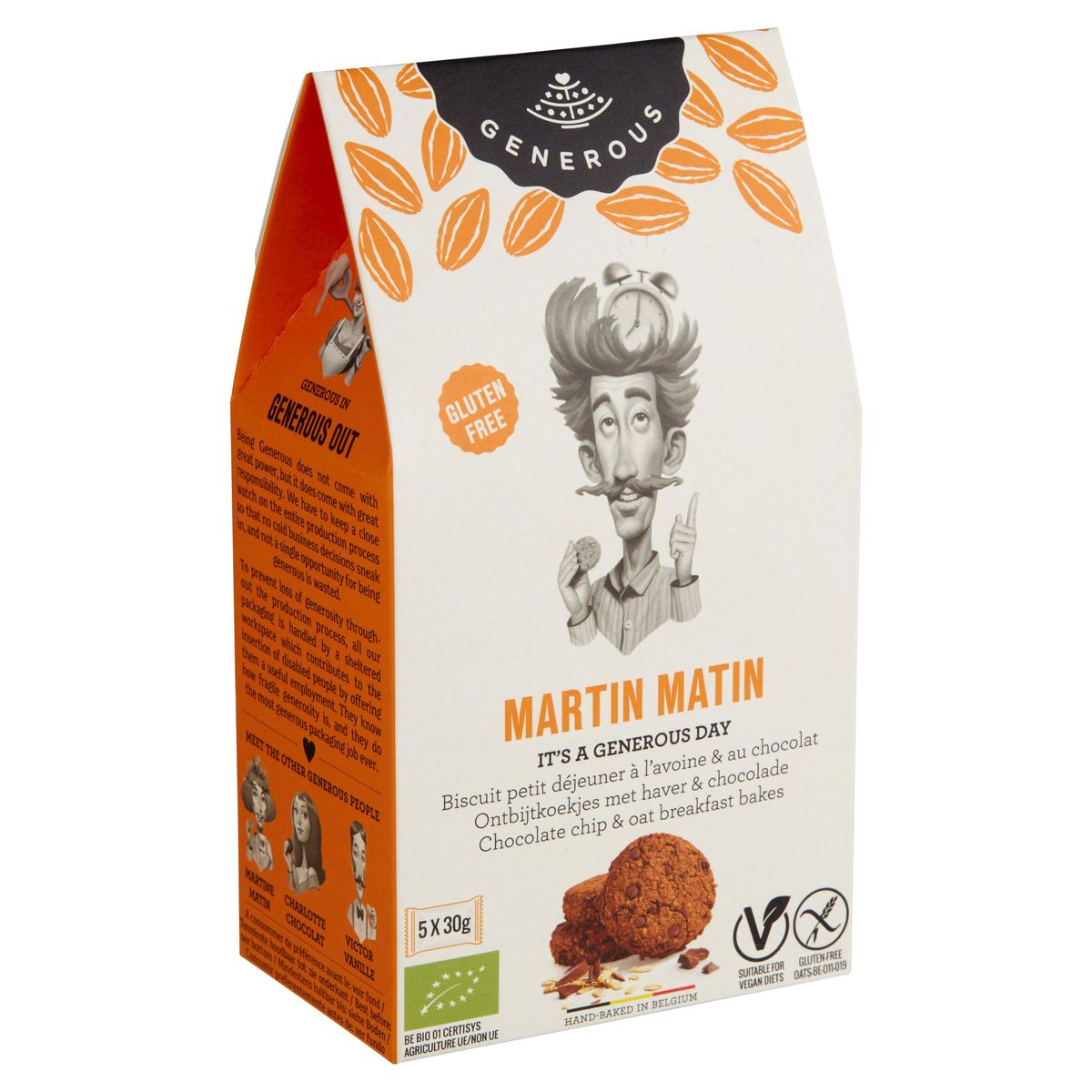 Generous Martin Matin Biscuit Petit Déjeuner Avoine & Chocolat 5 x 30g