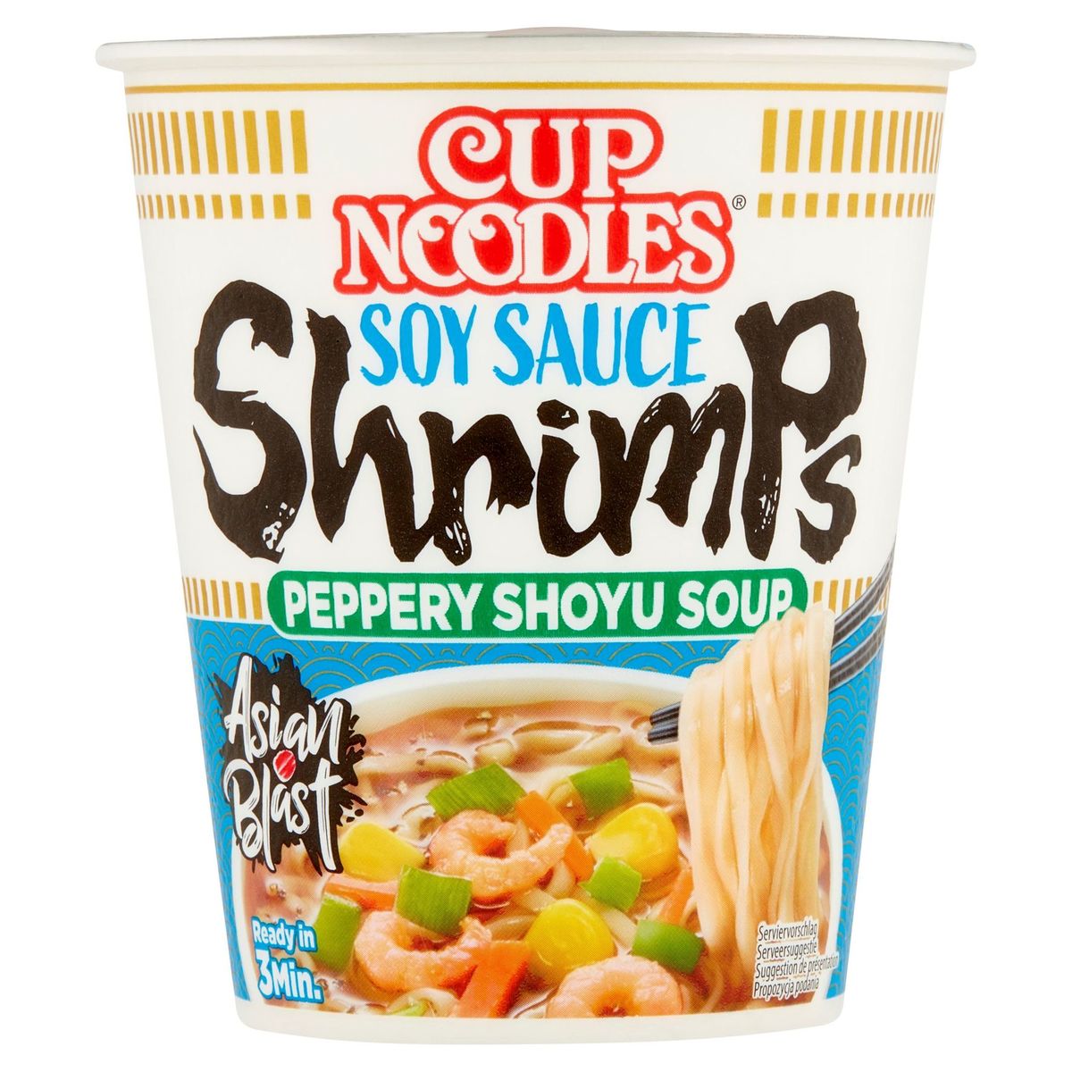 Nissin Cup Noodles Soy Sauce Shrimps Peppery Shoyu Soup 63 g