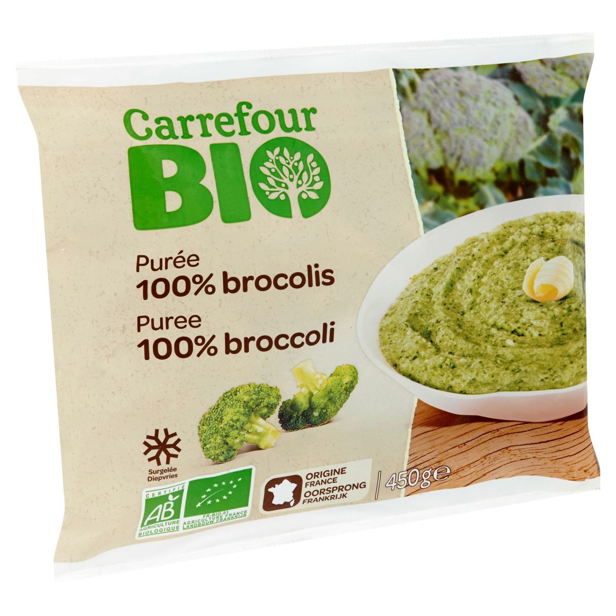 Carrefour Bio Purée 100% Brocolis 450 g
