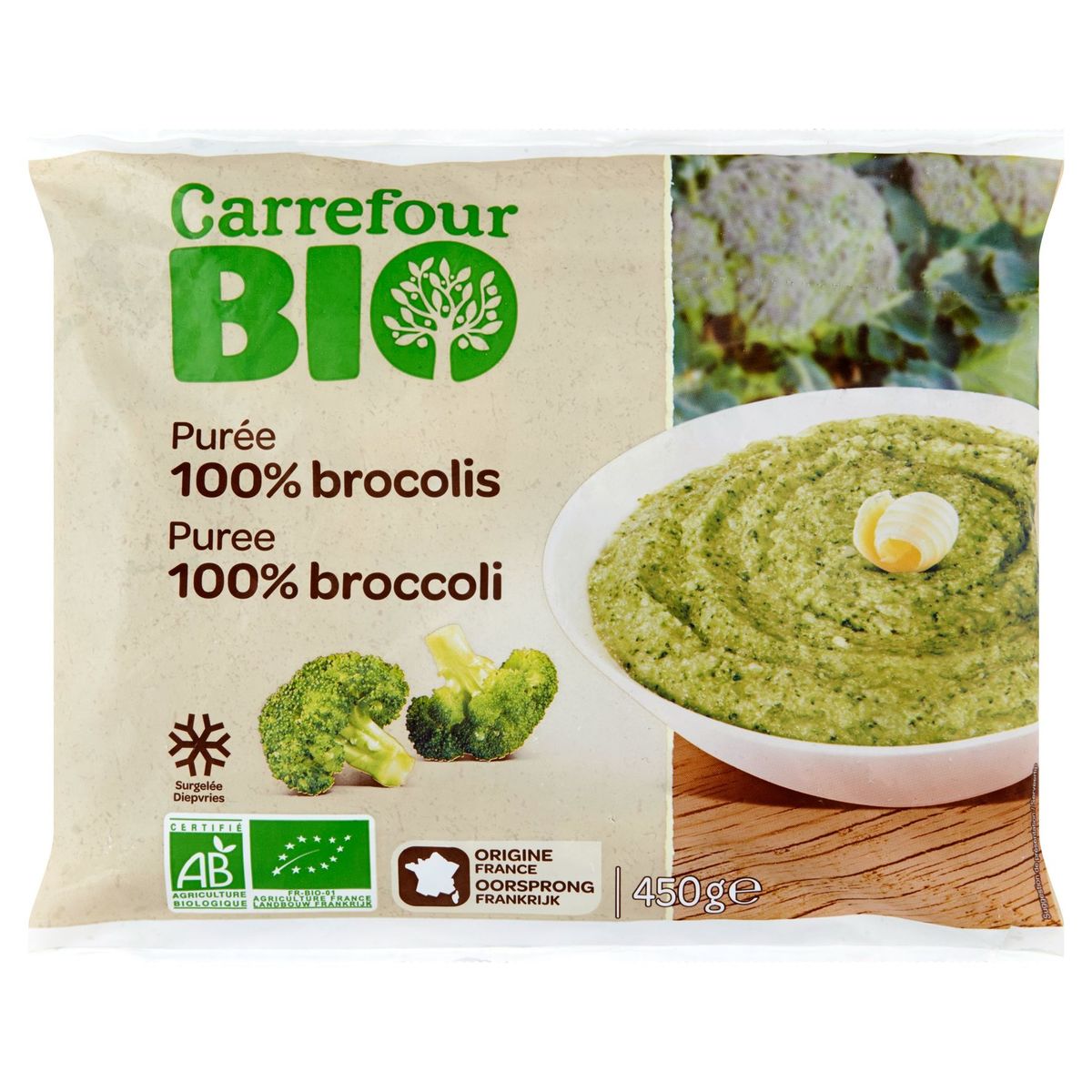 Carrefour Bio Purée 100% Brocolis 450 g