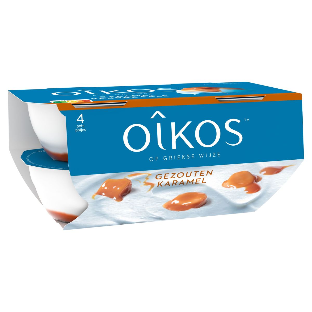 Oikos Yoghurt op Griekse Wijze Gezouten Karamel 4 x 115 g
