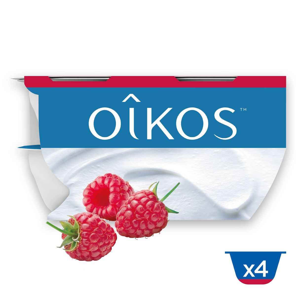 Oikos Yoghurt op Griekse Wijze Framboos 4 x 115 g