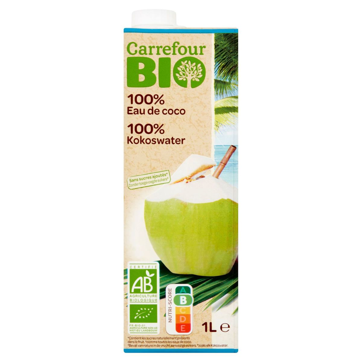 Carrefour Bio 100% Kokoswater 1 L