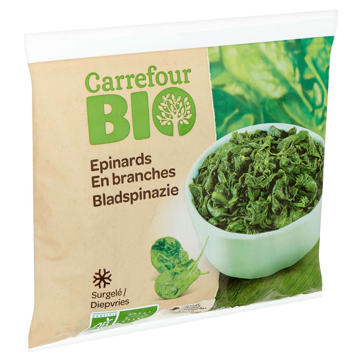 Carrefour Bio Epinards en Branches 600 g