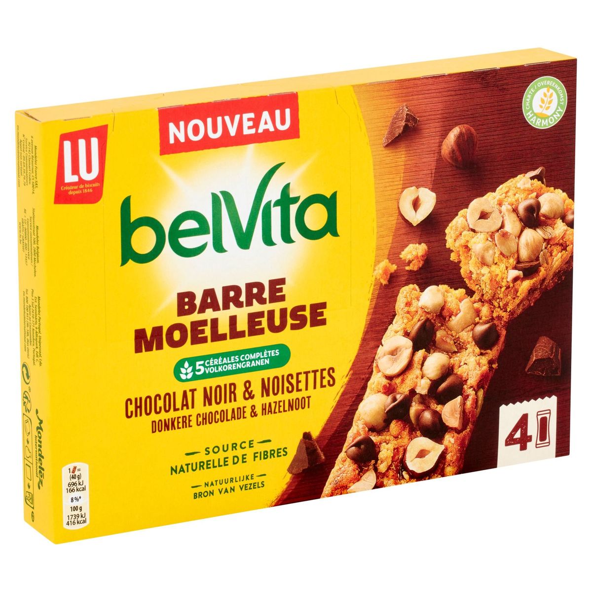 LU BelVita Barre Moelleuse Chocolat Noir & Noisettes 160 g