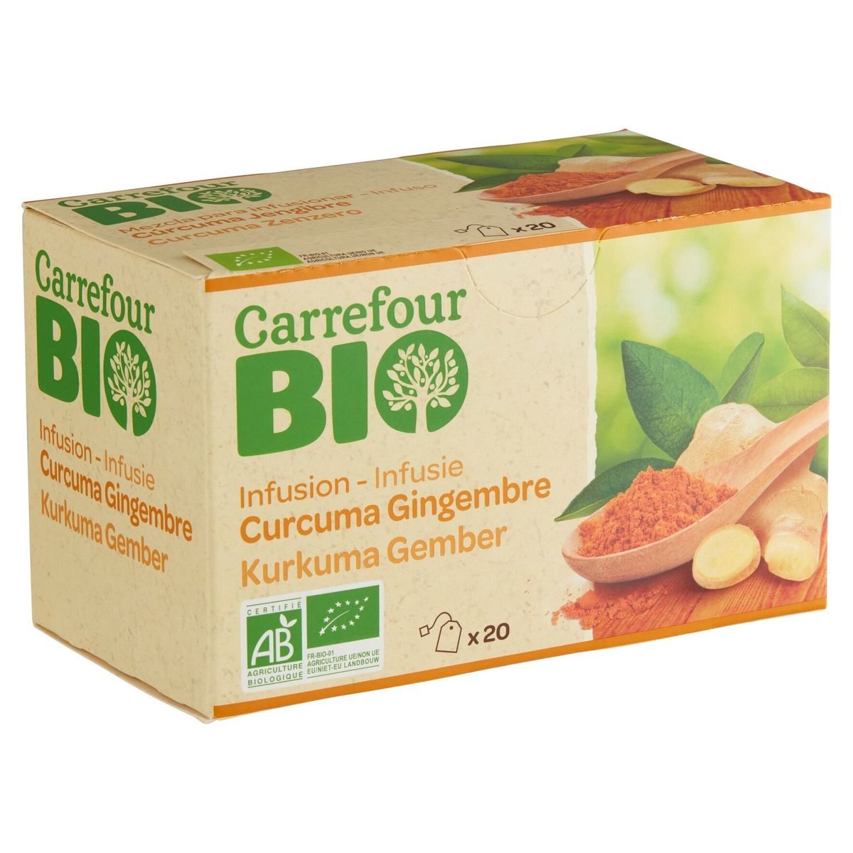 Carrefour Bio Infusie Kurkuma Gember 20 x 1.5 g