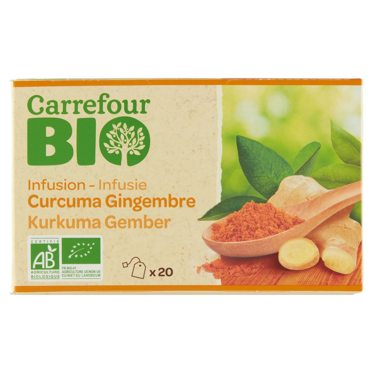 Carrefour Bio Infusion Curcuma Gingembre 20 x 1.5 g