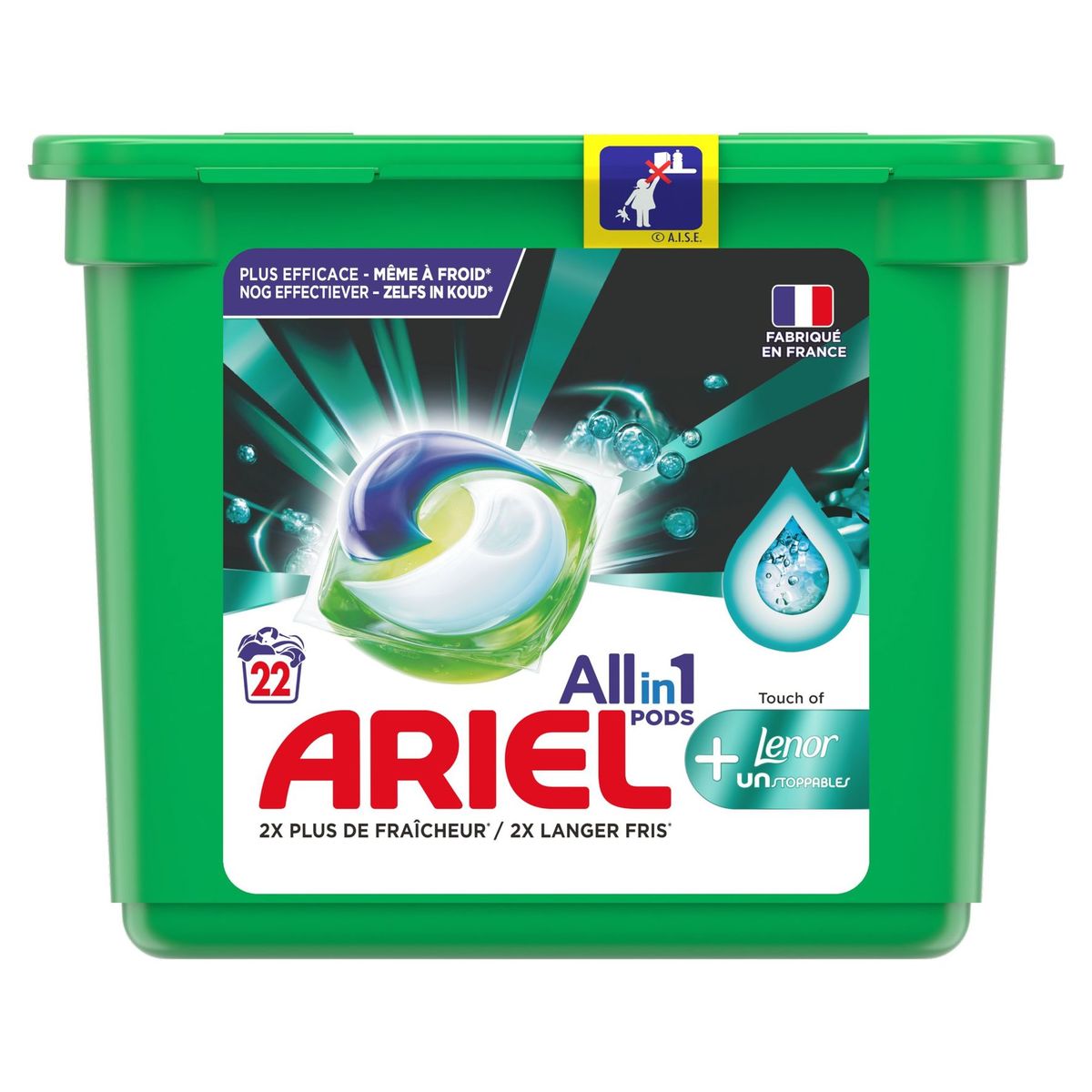 Ariel All-in-1 Pods + Unstoppables Wasmiddelcapsules, 22 Wasbeurten