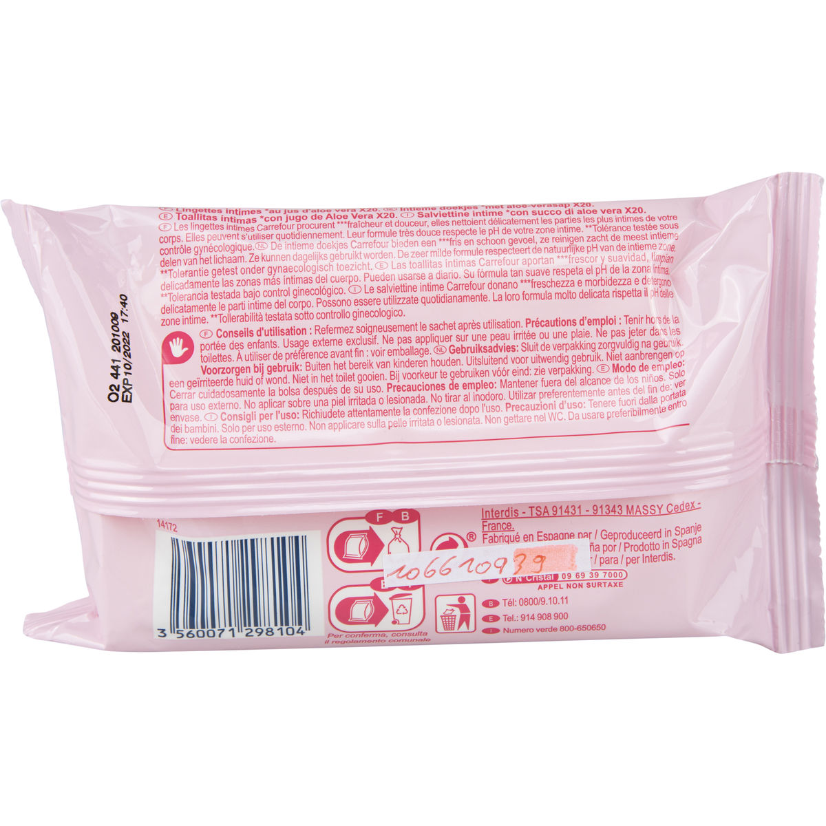 Carrefour Soft Intimate Lingettes Intimes 20 Pièces