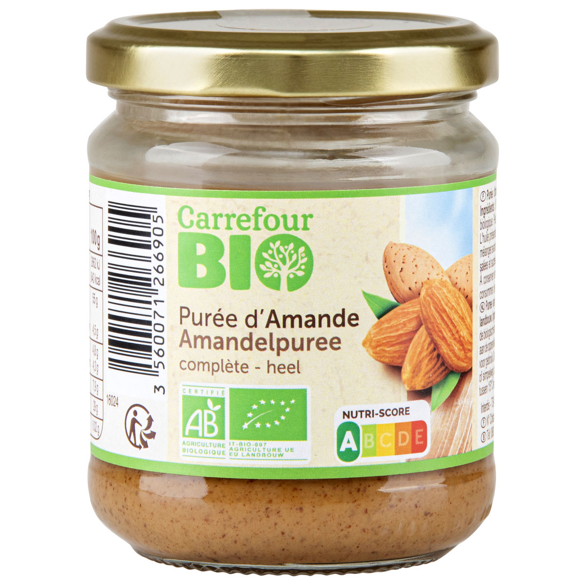 Carrefour Bio Purée d'Amande Complète 170 g