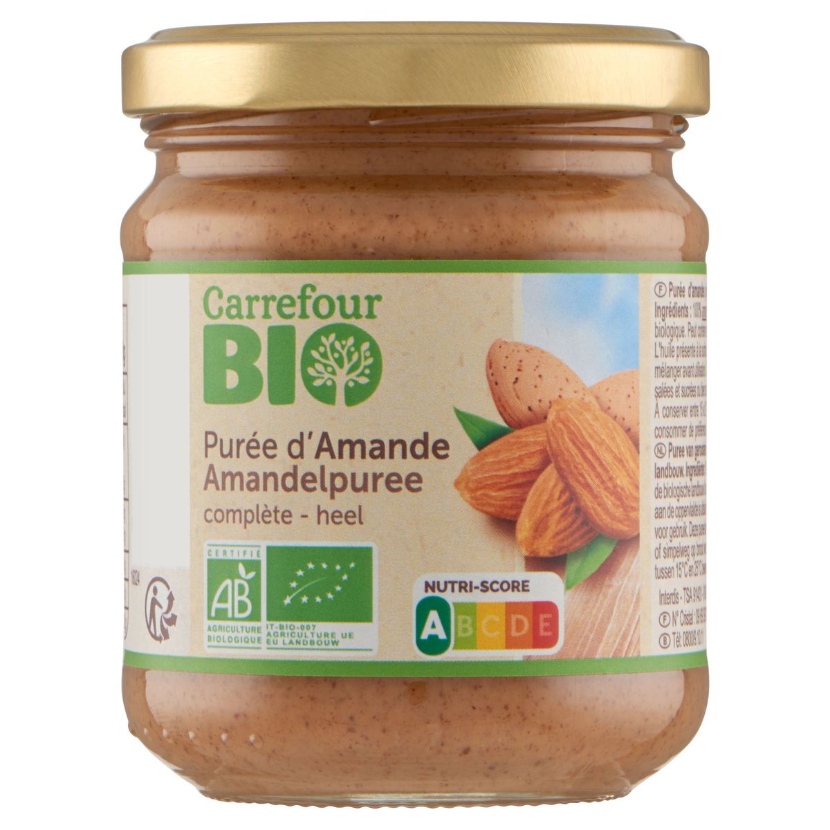 Carrefour Bio Purée d'Amande Complète 170 g