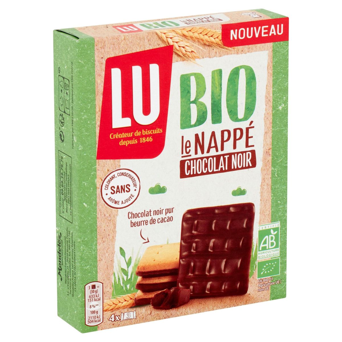 LU Bio Nappé Chocolat Noir 120 g