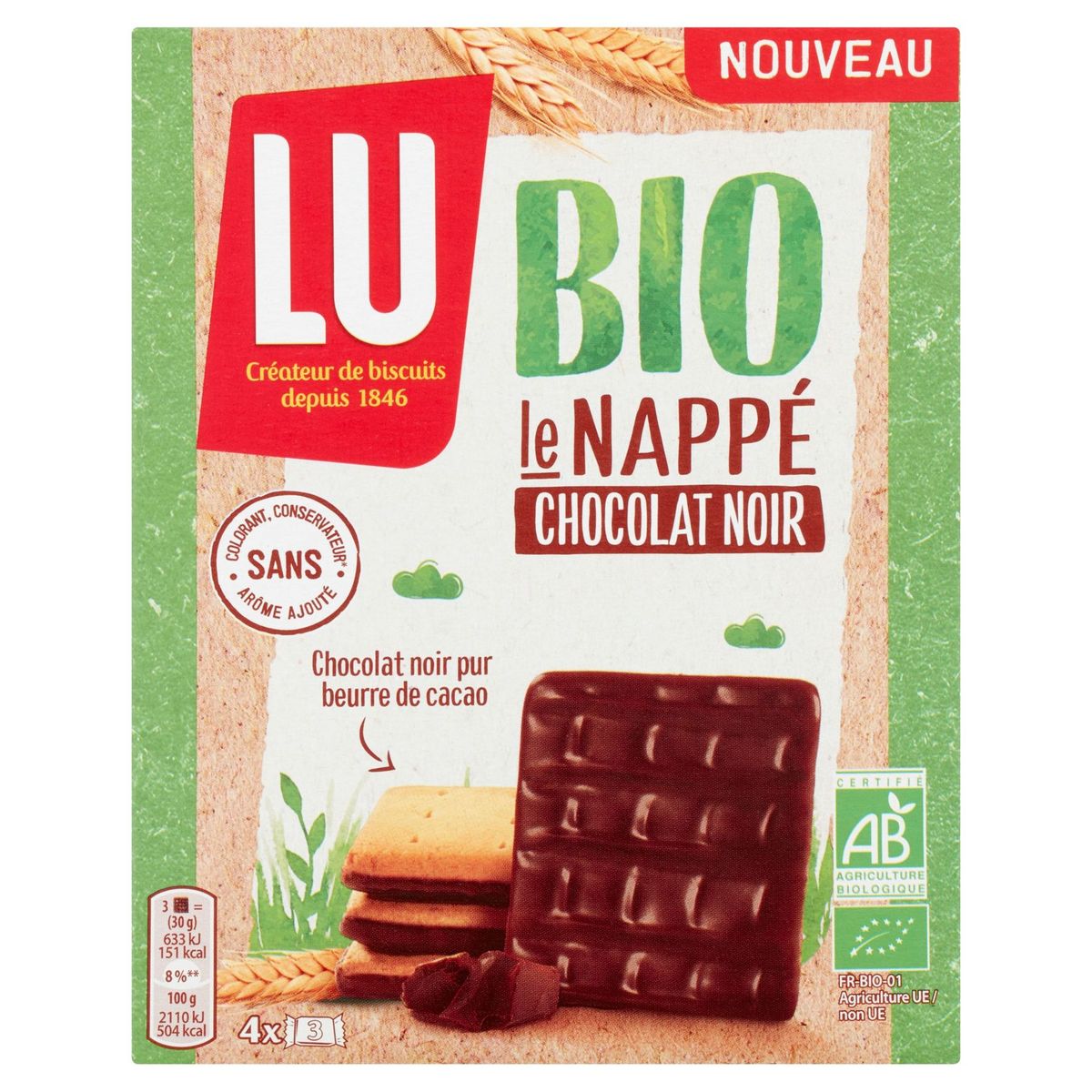 LU Bio Nappé Chocolat Noir 120 g