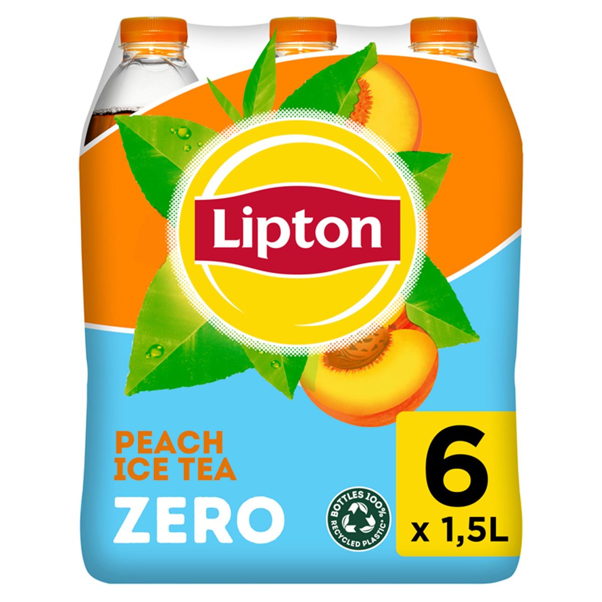 Lipton Ice Tea  Non Pétillant Pêche Zero 6 x 1.5 L