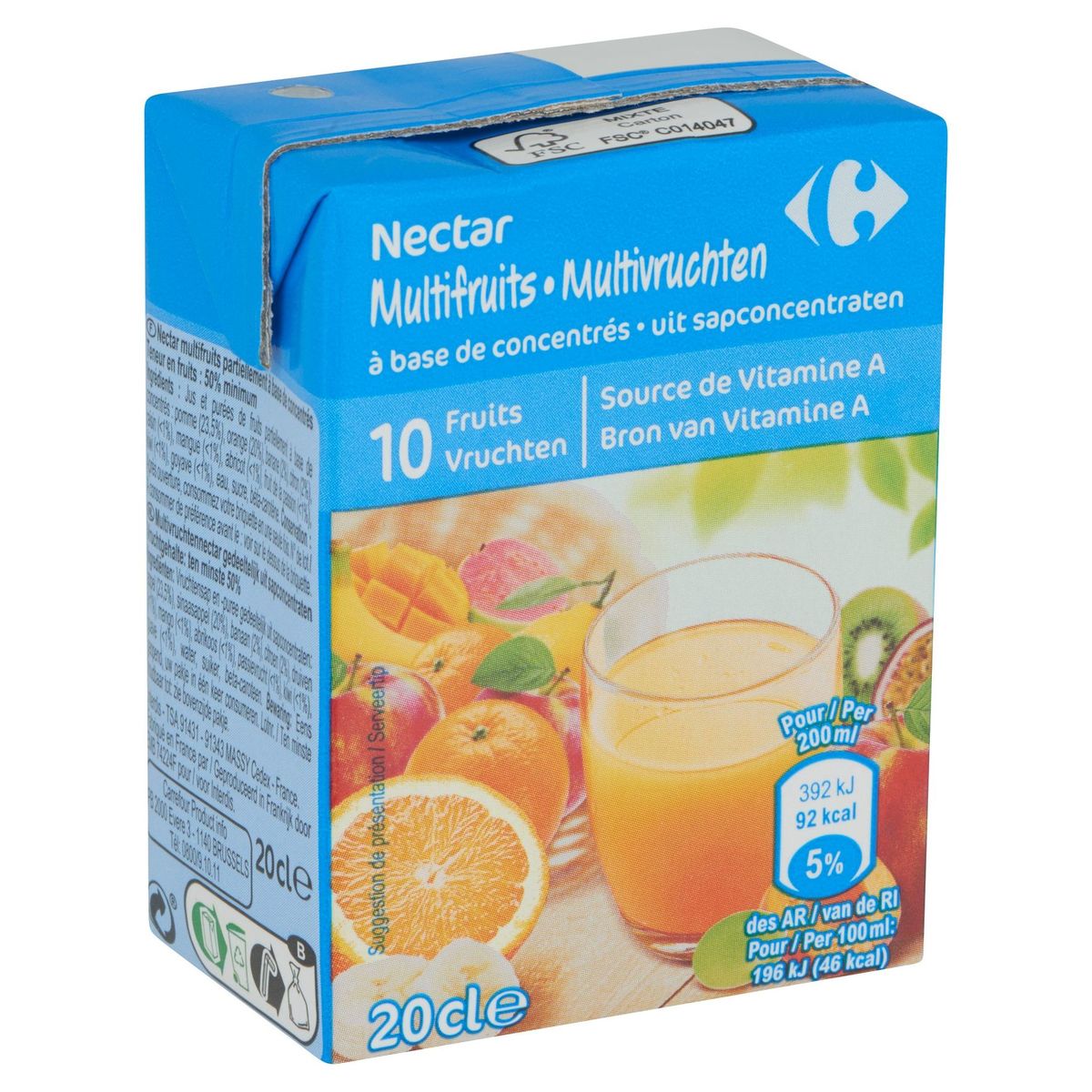 Carrefour Nectar Multivruchten uit Sapconcentraten 20 cl