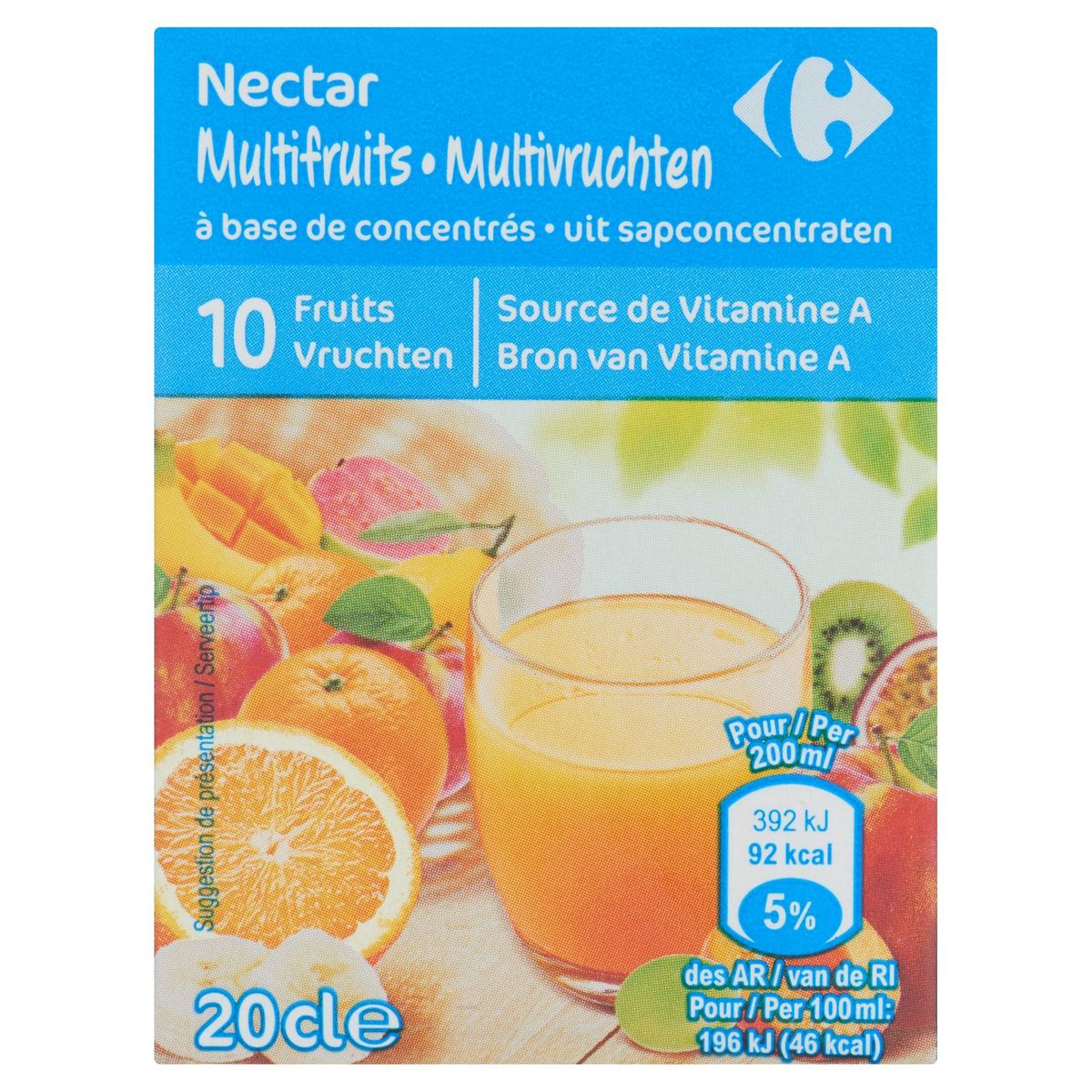 Carrefour Nectar Multivruchten uit Sapconcentraten 20 cl