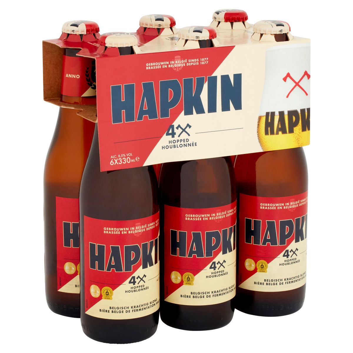 Hapkin Bière blonde forte 8.5% ALC 6 x 33 cl Bouteille