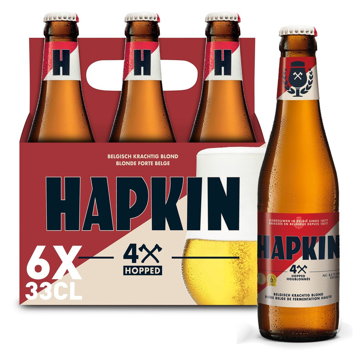 Hapkin Bière blonde forte 8.5% ALC 6 x 33 cl Bouteille