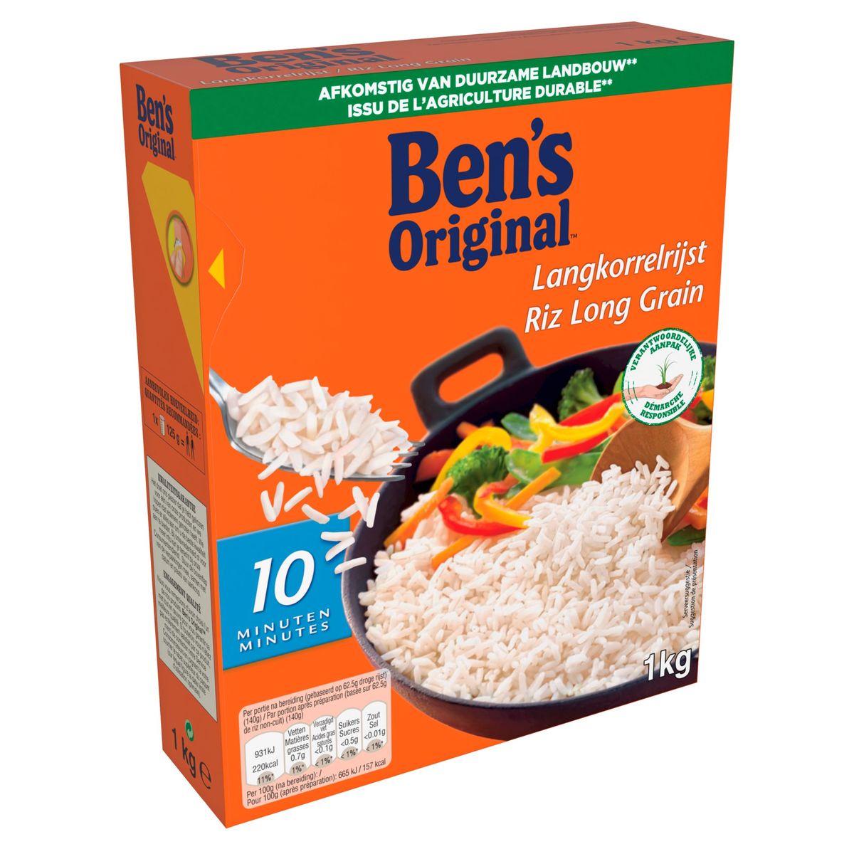 BEN'S ORIGINAL Riz brun complet, boîte de 1,6 kg (lot de 1