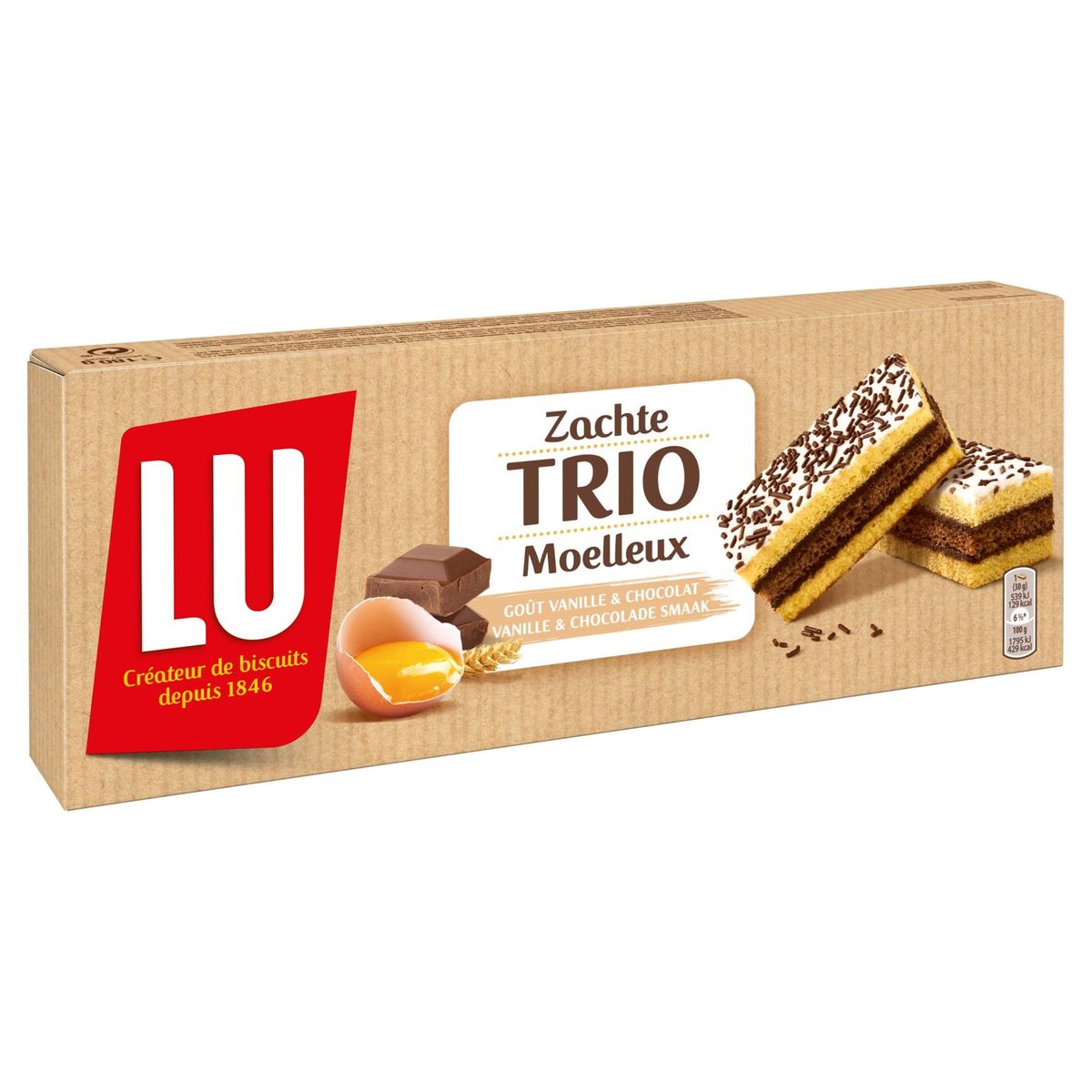 LU Moelleux Trio Goût Vanille & Chocolat 180 g