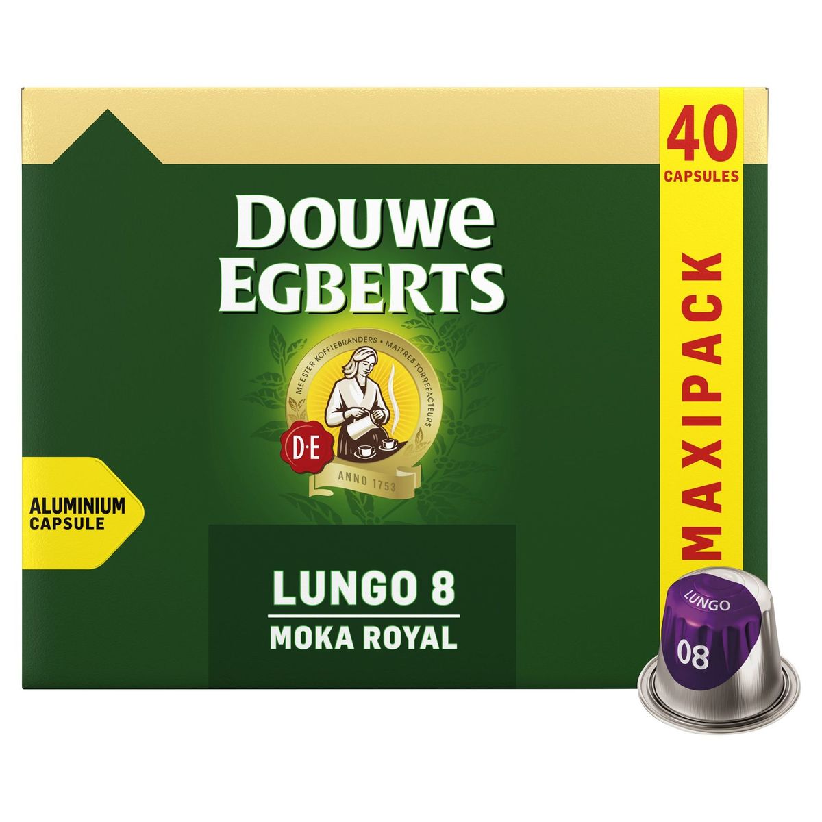 DOUWE EGBERTS Koffie Capsules Moka Royal Lungo Intensiteit 08 Nespresso®* Compatibel 40 stuks