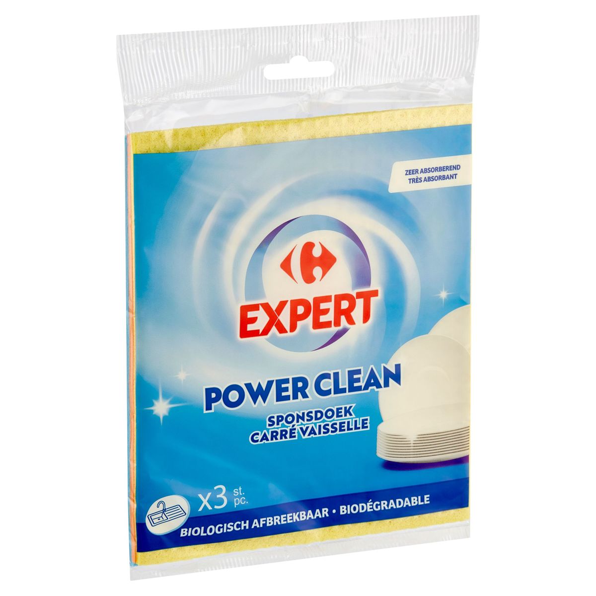 Carrefour Expert Power Clean Carré Vaisselle 3 Pièces