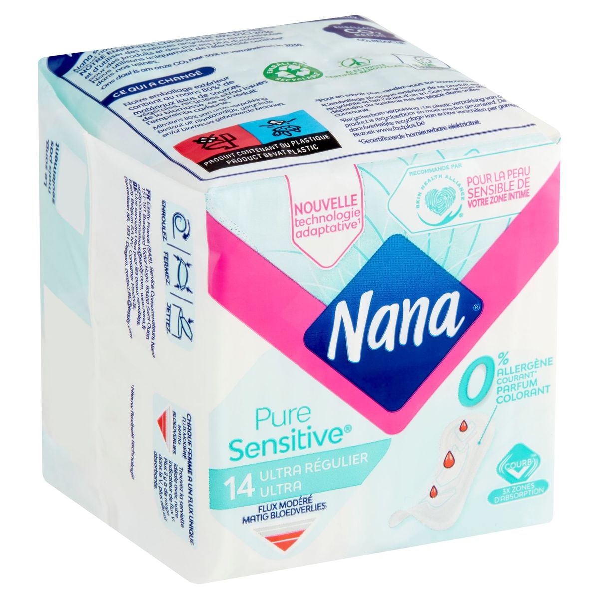 Nana Pure Sensitive Ultra Régulier/Normal Flux Modéré 14 Pces