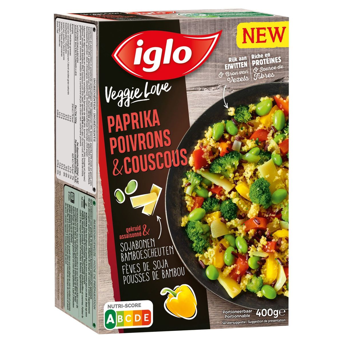 Iglo Veggie Love Poivrons & Couscous Assaisonné Soja & Bambou 400 g
