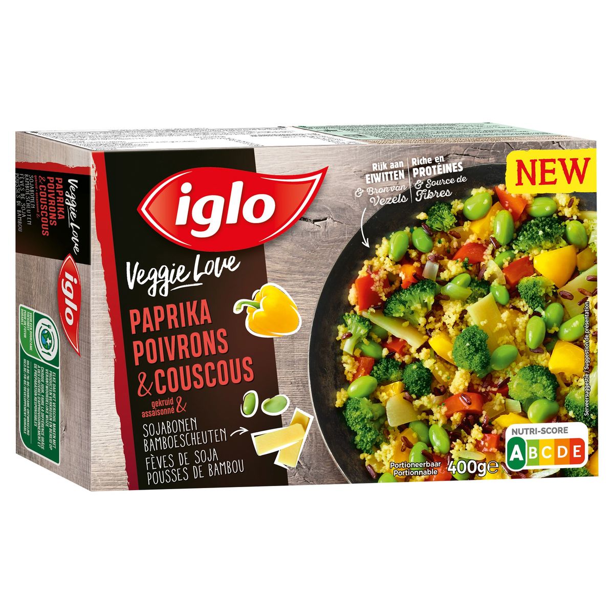 Iglo Veggie Love Poivrons & Couscous Assaisonné Soja & Bambou 400 g
