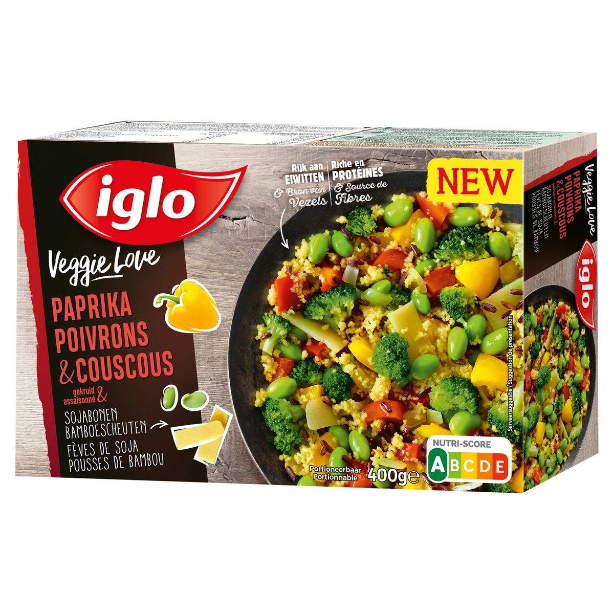 Iglo Veggie Love Poivrons & Couscous Assaisonné Soja & Bambou 400 g