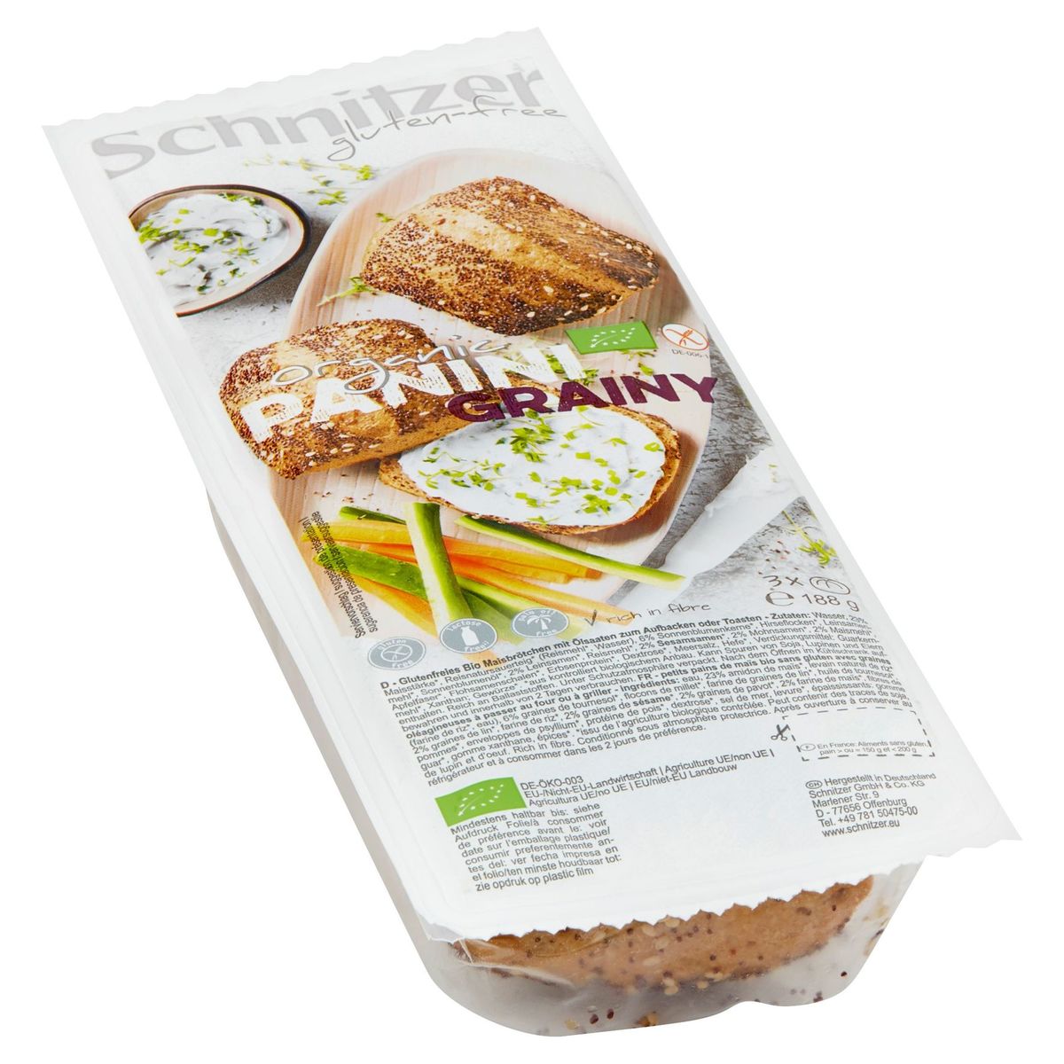 Schnitzer Gluten-Free Organic Panini Grainy 188 g