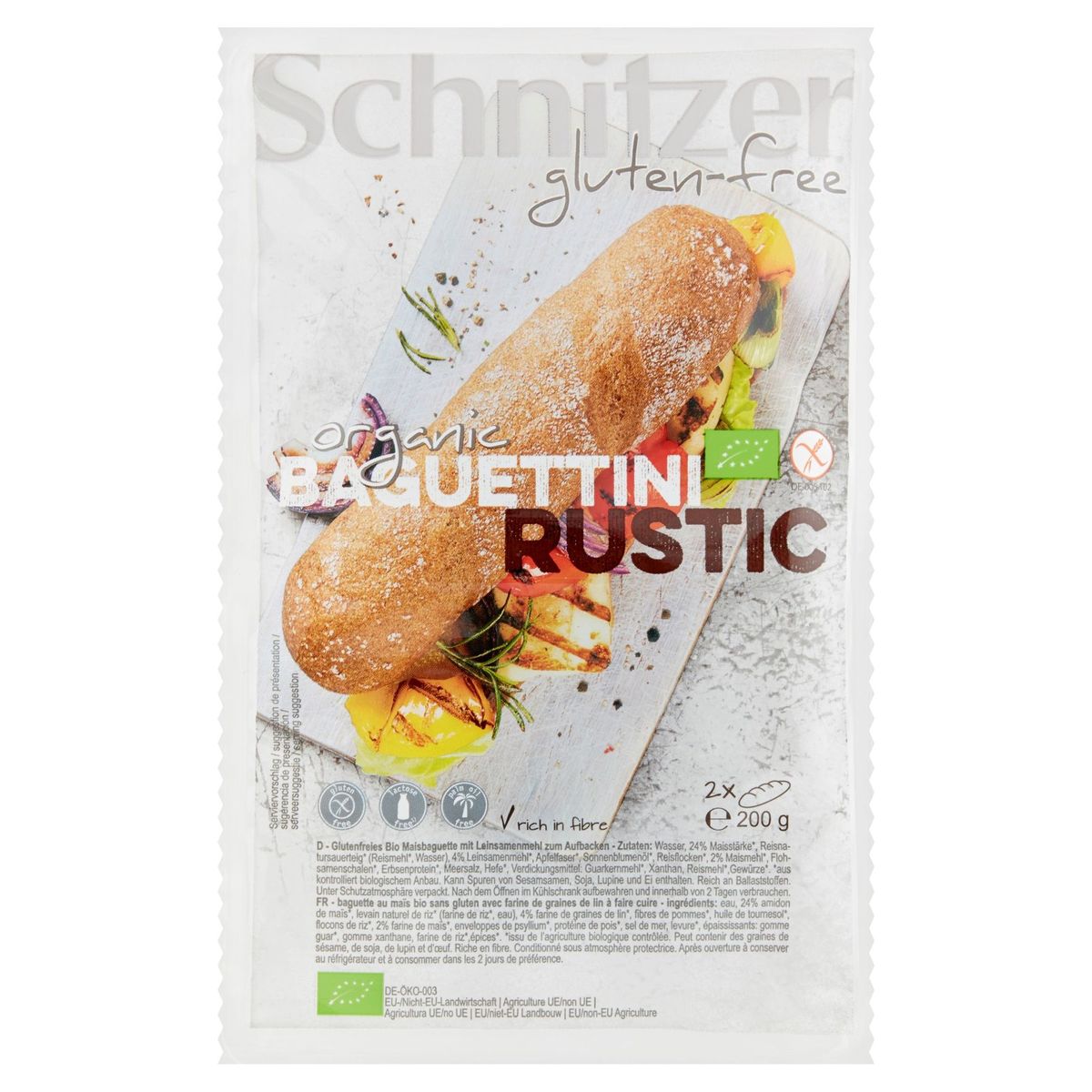 Schnitzer Gluten-Free Organic Baguettini Rustic 200 g