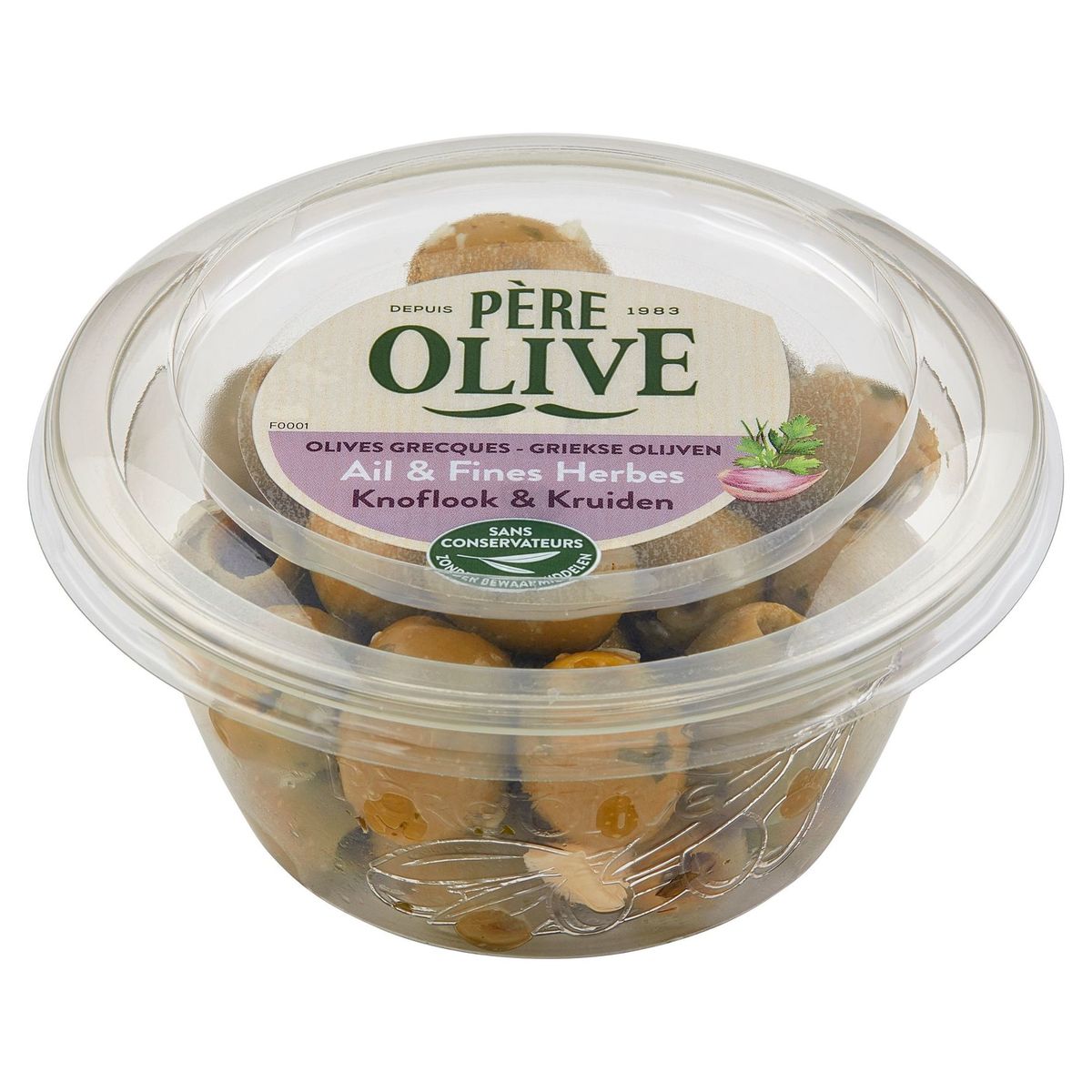 Père Olive Olives Grecques Ail & Fines Herbes 150 g