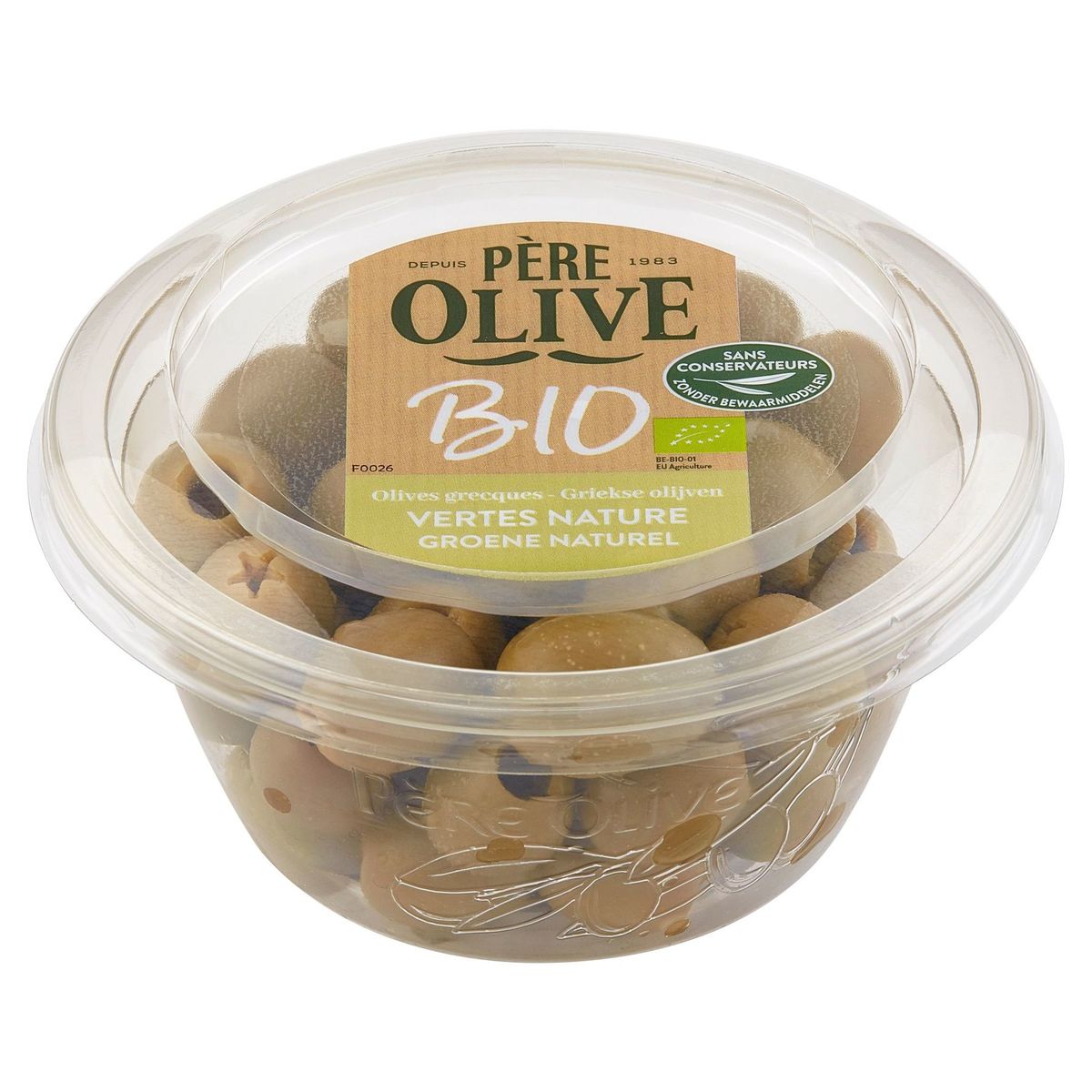 Père Olive Bio Olives Grecques Vertes Nature 150 g