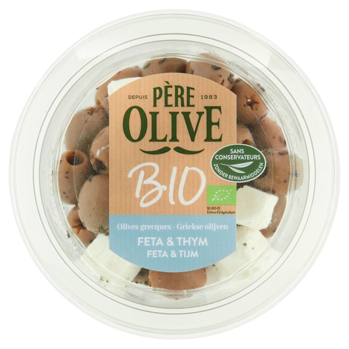 Père Olive Bio Olives Grecques Feta & Thym 140 g