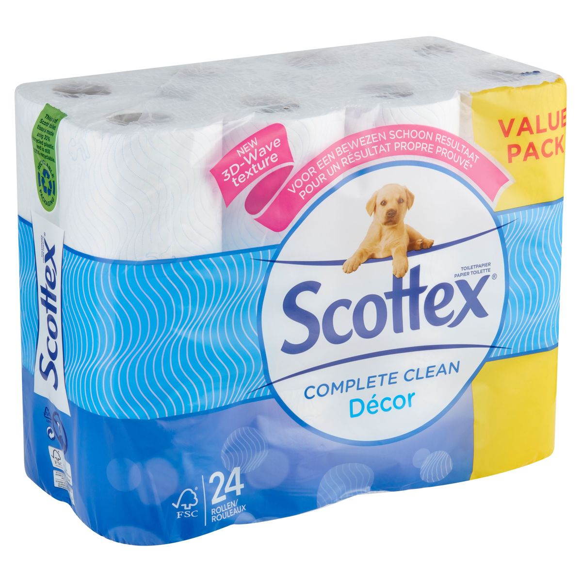 Scottex Complete Clean Décor Toiletpapier Value Pack 24 Rollen