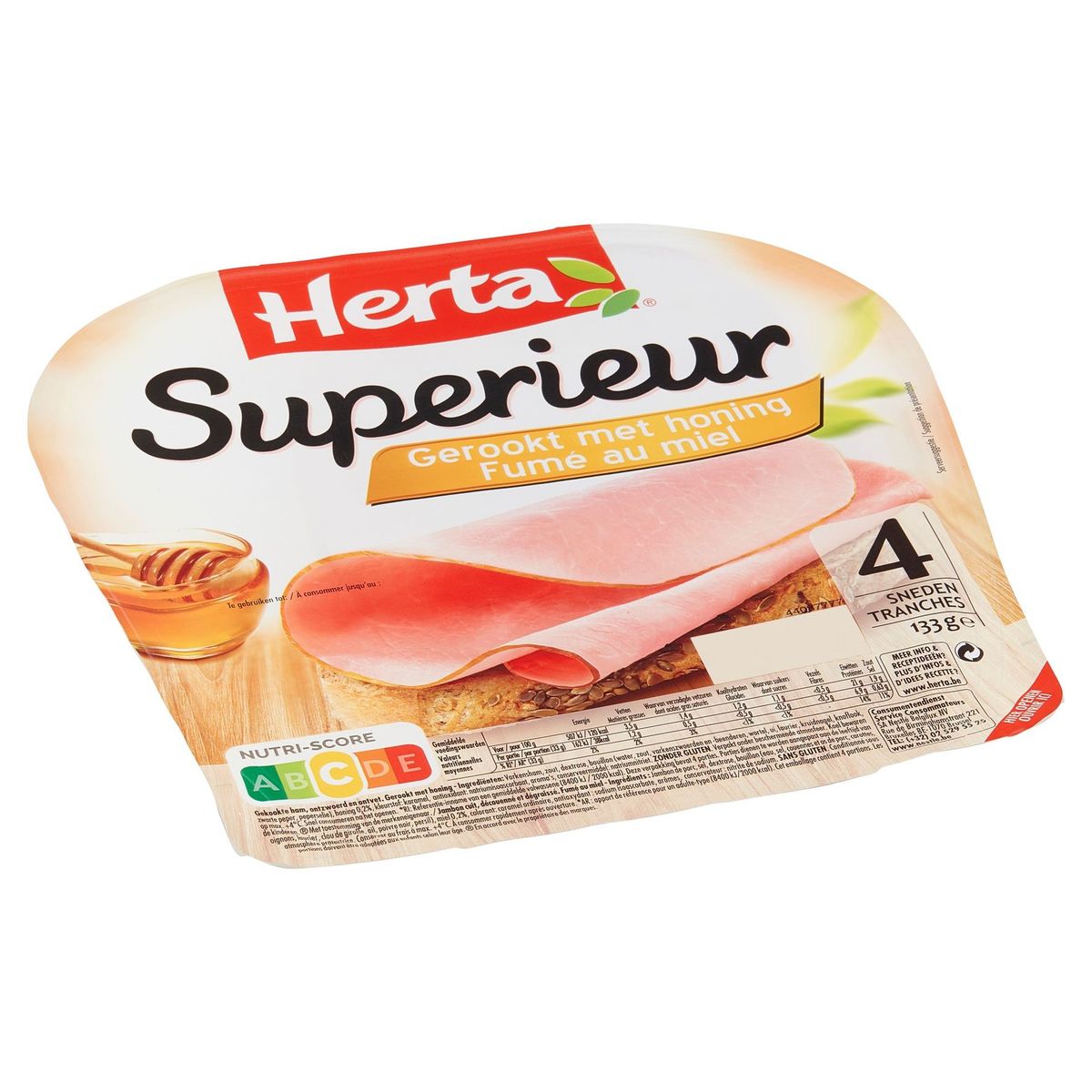 Herta Superieur Gerookt met Honing 4 Sneden 133 g