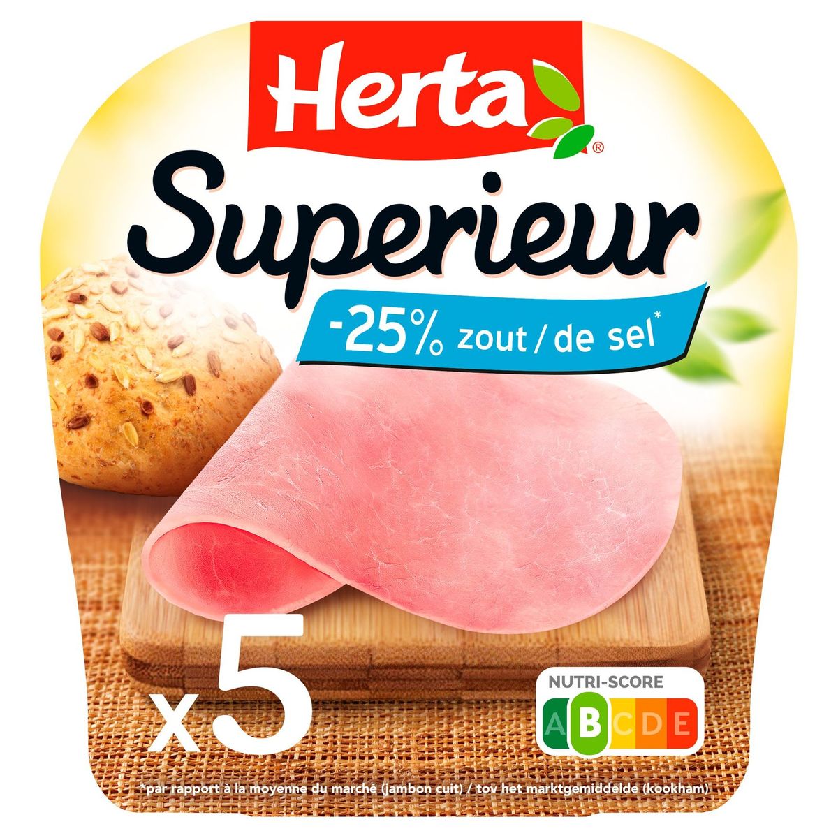 Herta Superieur -25% Zout 5 Sneden 167 g