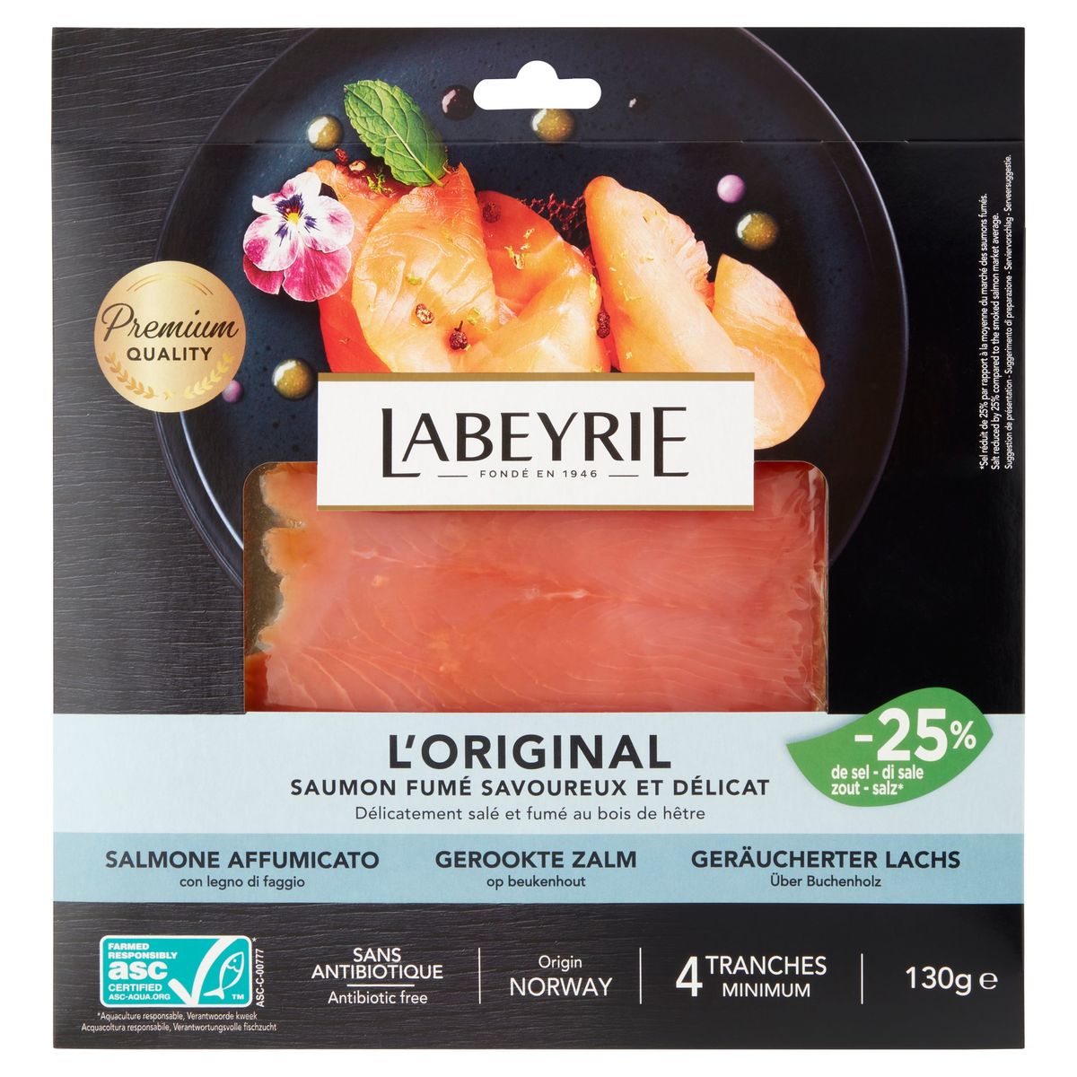 Saumon fumé - L'Ecosse - Labeyrie - 260 g (2 x 130 g)