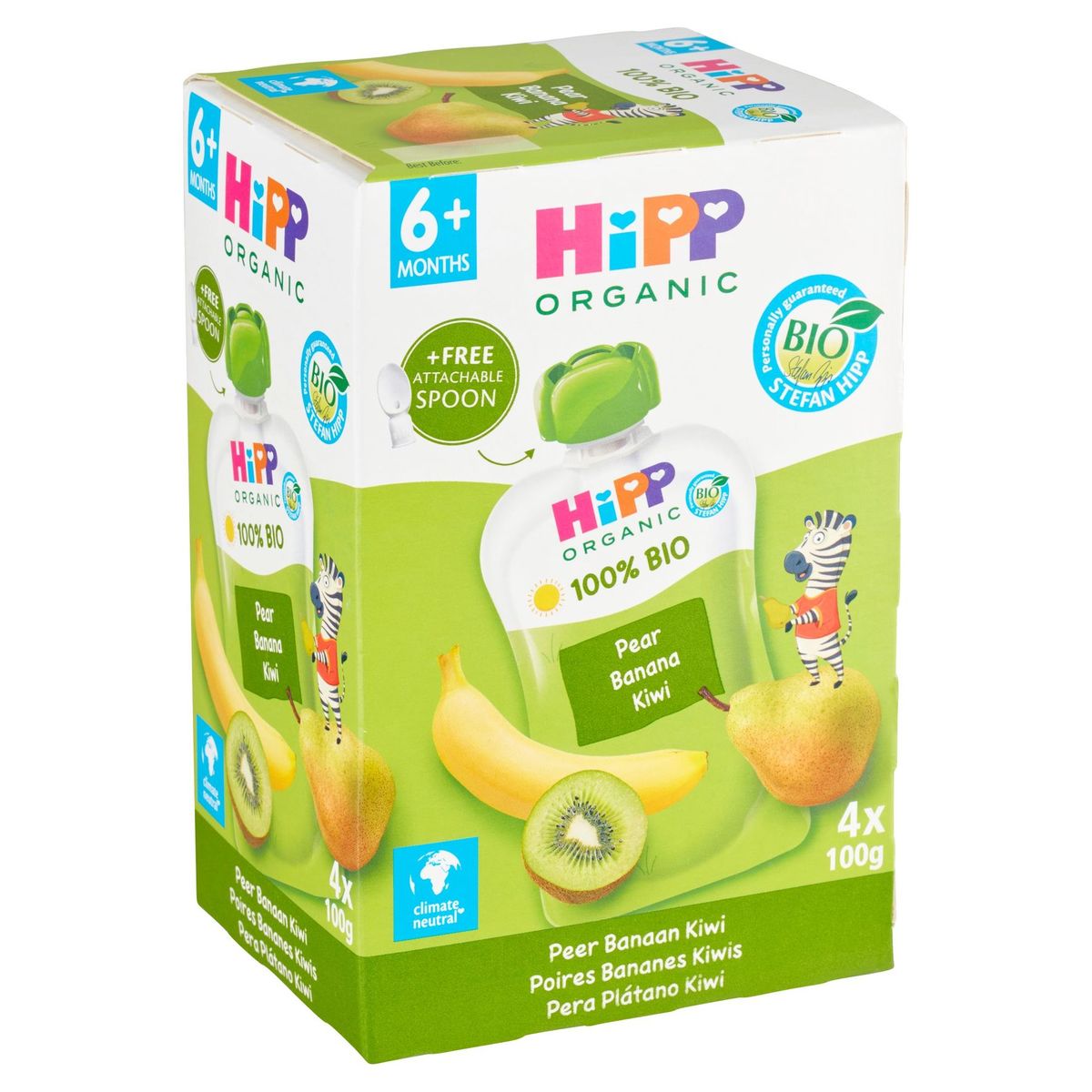 HiPP Organic Peer Banaan Kiwi 4 x 100 g