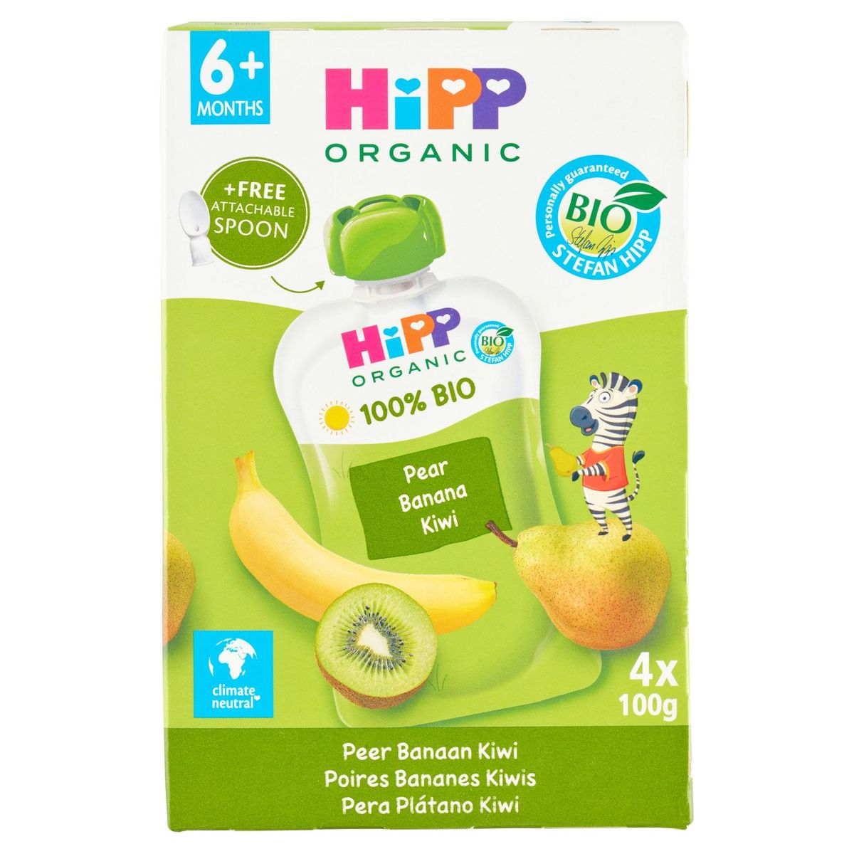 HiPP Organic Peer Banaan Kiwi 4 x 100 g