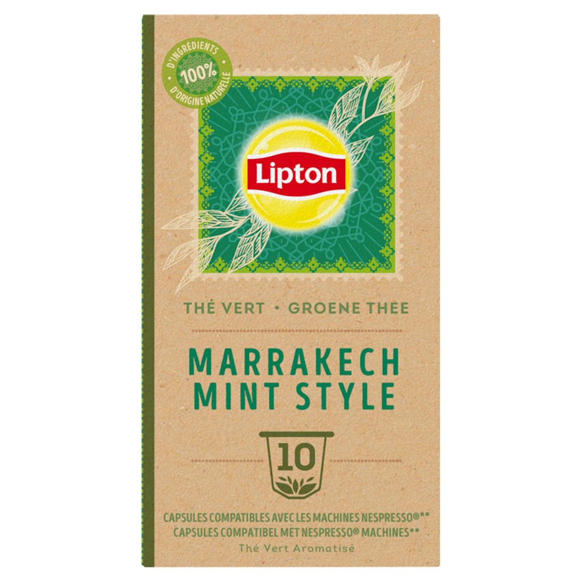 Lipton Thé chaud   Lipton Capsules Marrakech Mint  10 Capsules