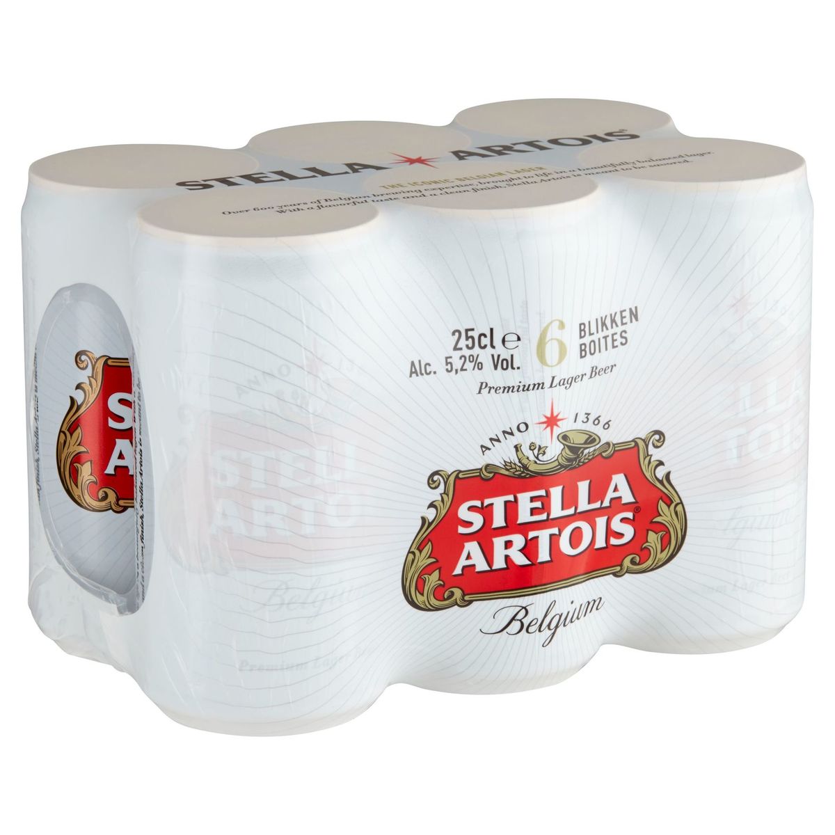 Stella Artois Belgium Premium Lager Beer 6 Blikken 25 cl