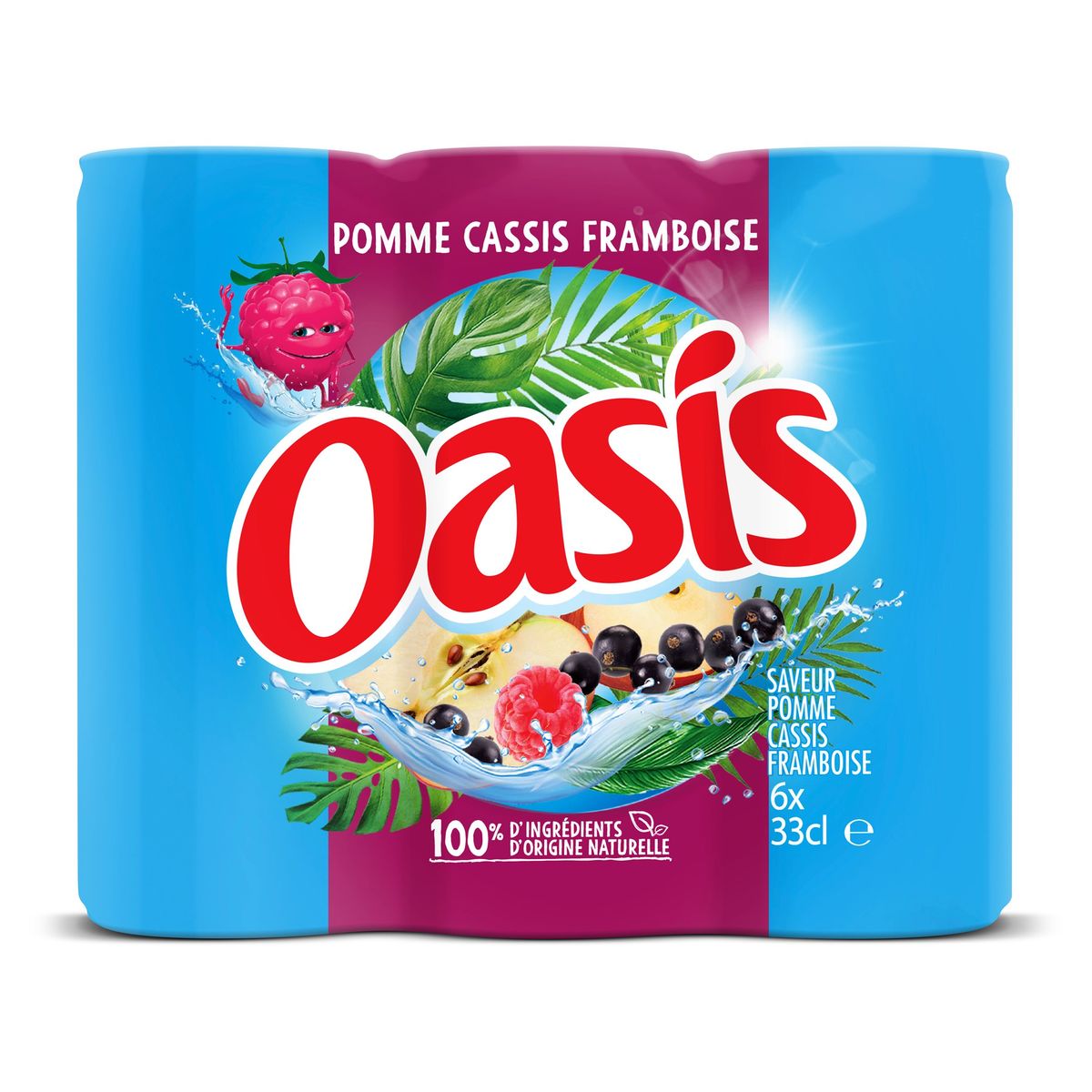 Oasis Appel Zwarte Bes Framboos Smaak 6 x 33 cl