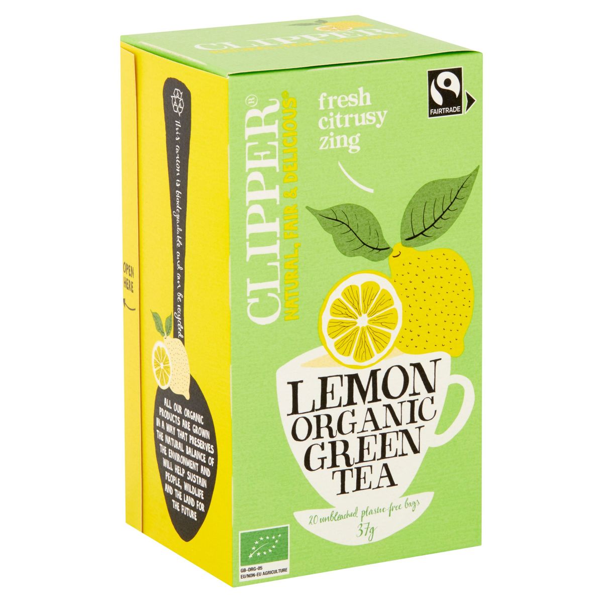 Clipper Lemon Organic Green Tea 20 Pièces 37 g