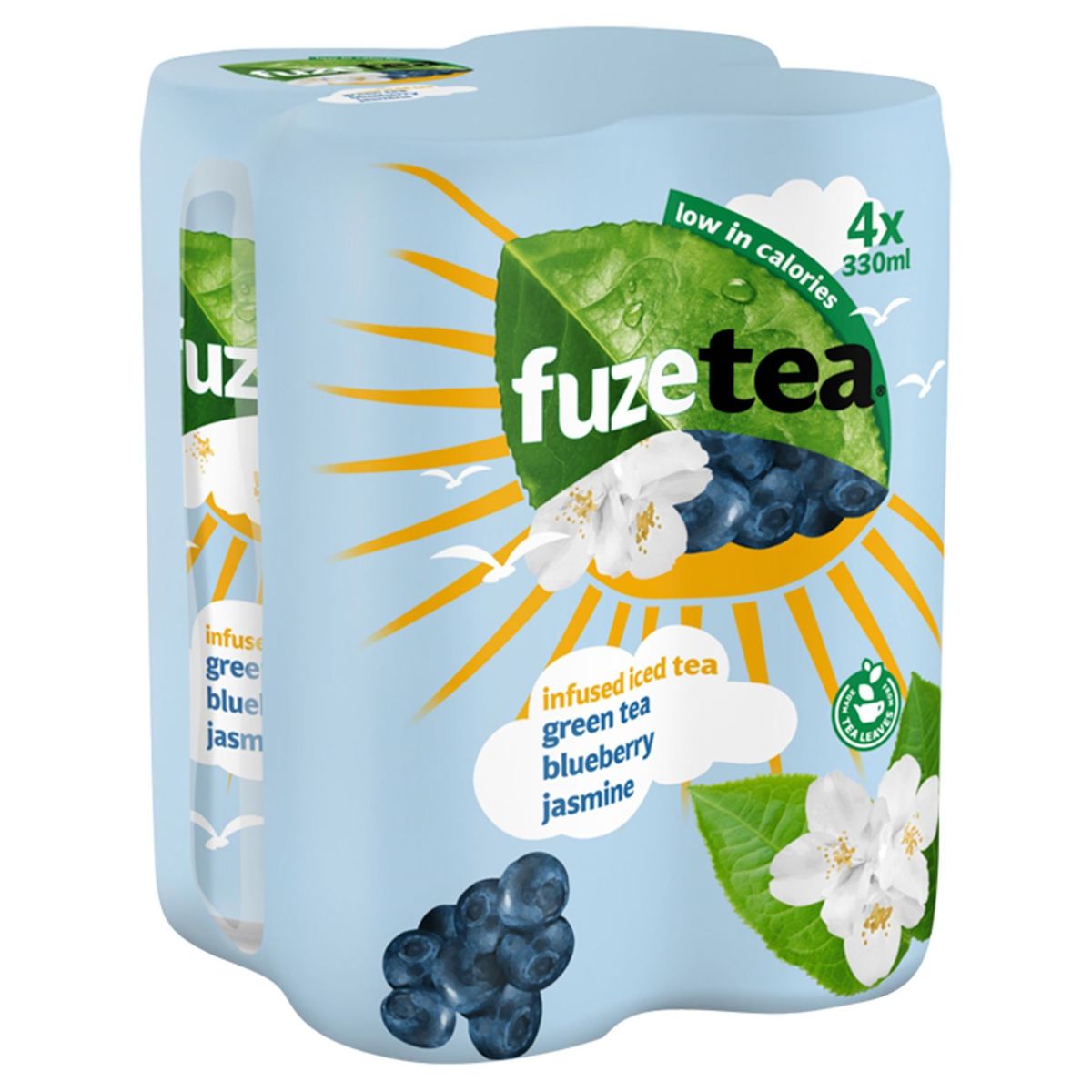 Fuze Tea Green Tea Blueberry Jasmine Iced Tea canette 4 x 330 ml