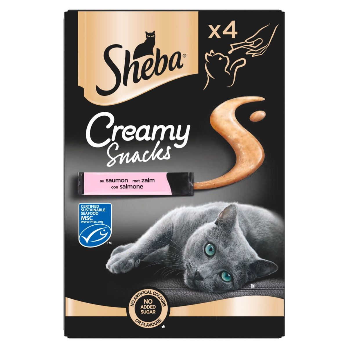 Sheba Creamy Snacks au Saumon 4 Pièces