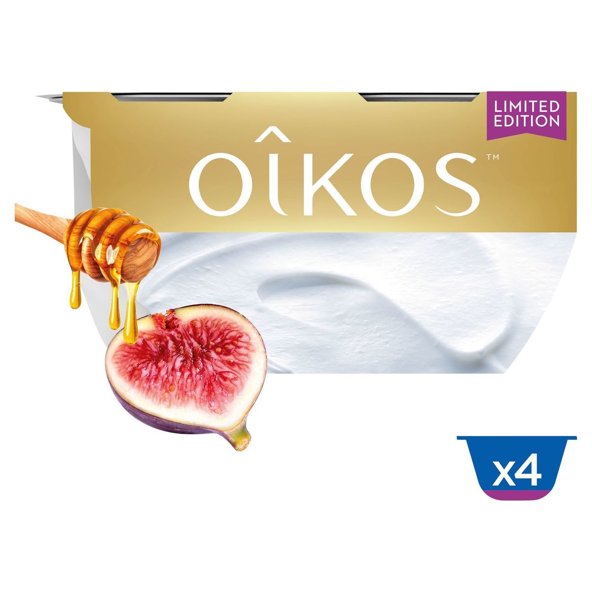 Oikos Yoghurt op Griekse Wijze Vijg Honing Limited Edition 4 x 115 g